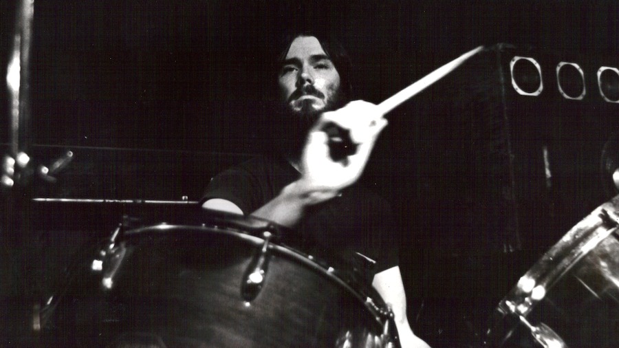 Bob Gosselin playing drums in Max Creek