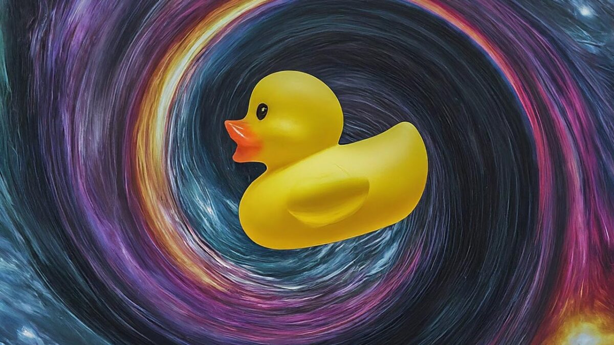 Rubber duck in a wormhole