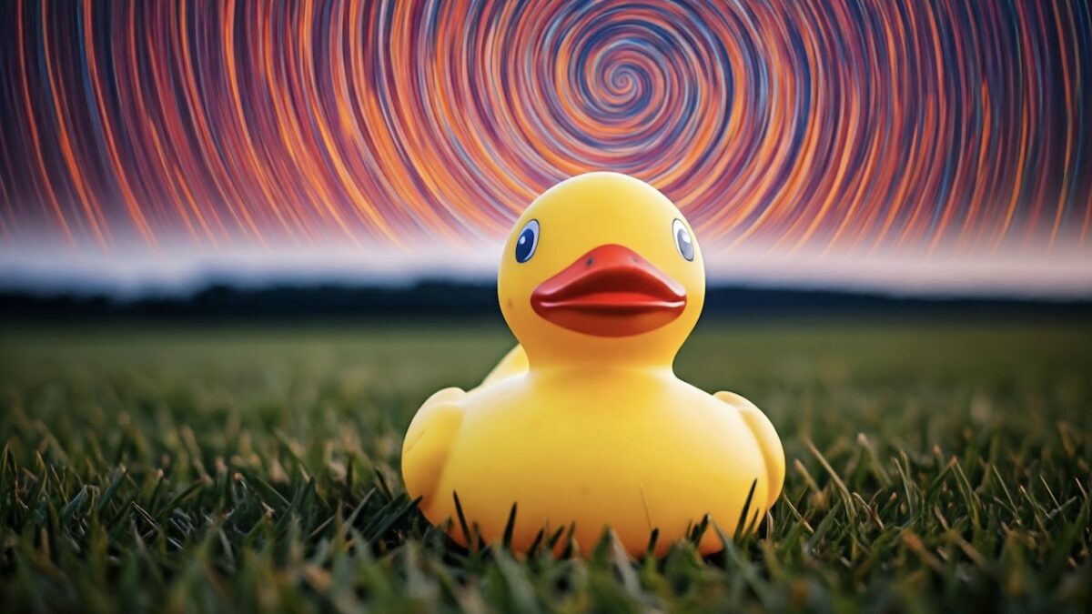 Duck in a field