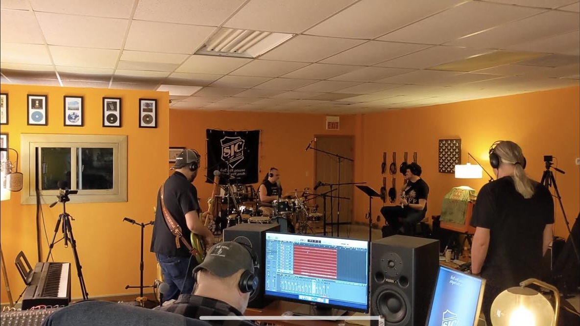 The John Spignesi Band in the studio with Scott Murawski.